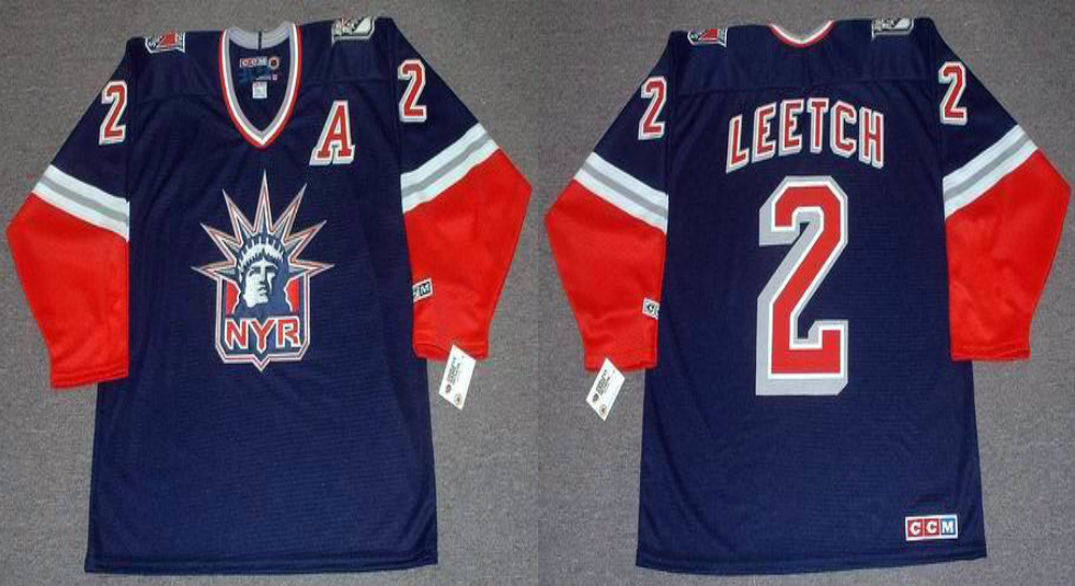 2019 Men New York Rangers #2 Leetch blue CCM NHL jerseys